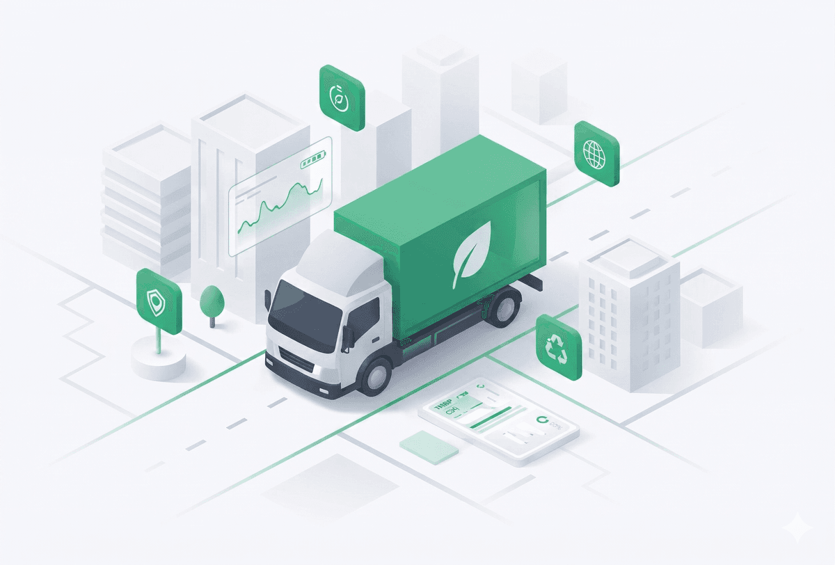 Eco-friendly modern logistics truck